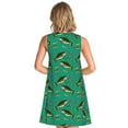 thumbnail image 2 of Bixox Bass Fish Print Women's Sleeveless A-Line Dress with Pockets, Casual Knee-Length Tank Dress for Summer-3X-Large, 2 of 7