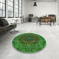 thumbnail image 4 of Ahgly Company Machine Washable Indoor Rectangle Transitional Dark Forest Green Area Rugs, 3' x 5', 4 of 7