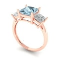 thumbnail image 2 of 2.5 ctw 3 Stone Anniversary Ring for Women | Princess Cut Natural Swiss Blue Topaz | Hyperallergenic Solid 18K Rose Gold, 2 of 5