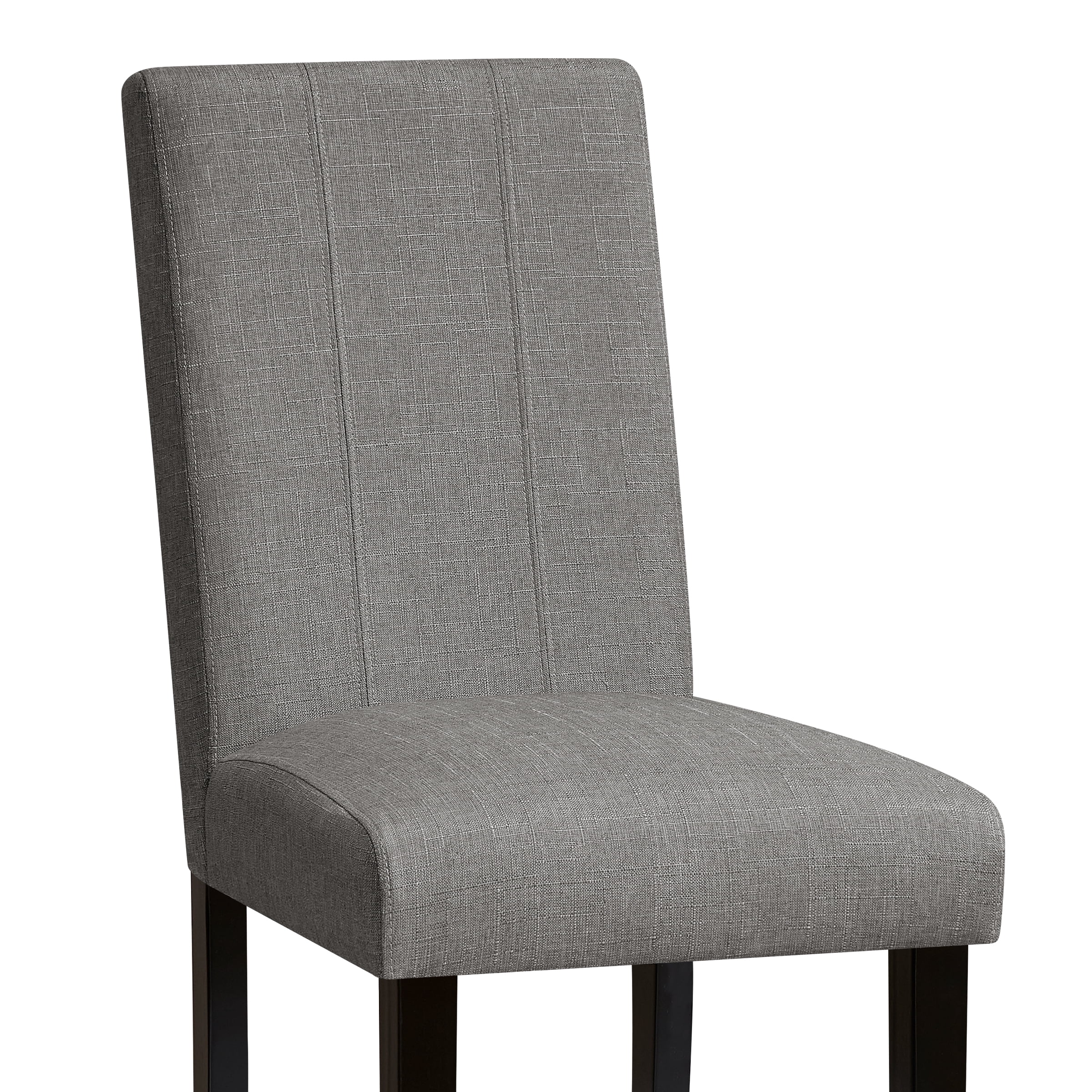 CHUN YI Upholstered Dining Chairs Set of 2, Modern Farmhouse Fabric Dining Chairs with Solid Rubberwood Frame for Kitchen & Dining Room, Dark Gray