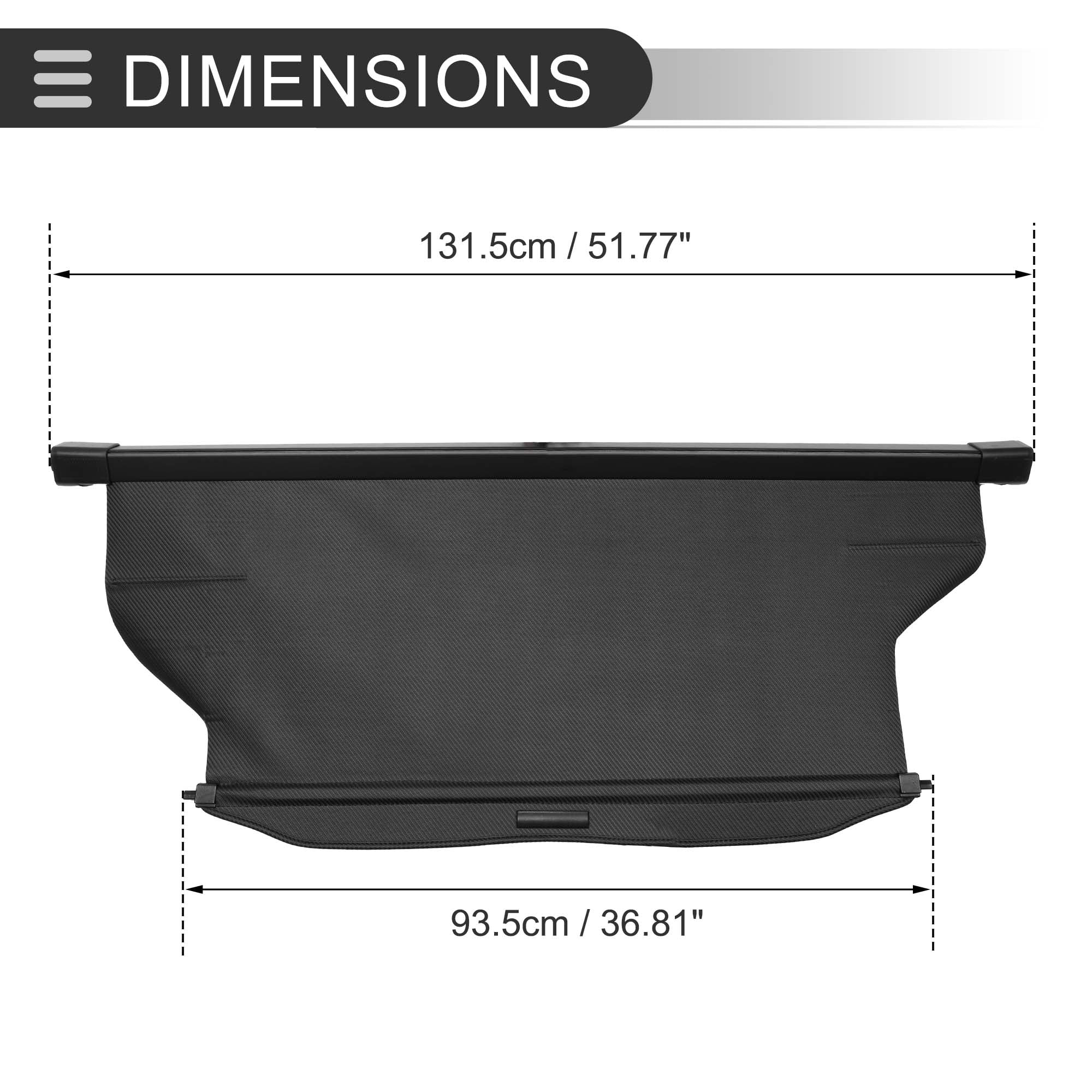 Unique Bargains Retractable Cargo Cover for Dodge Rear Trunk Parcel Shield Shade Black