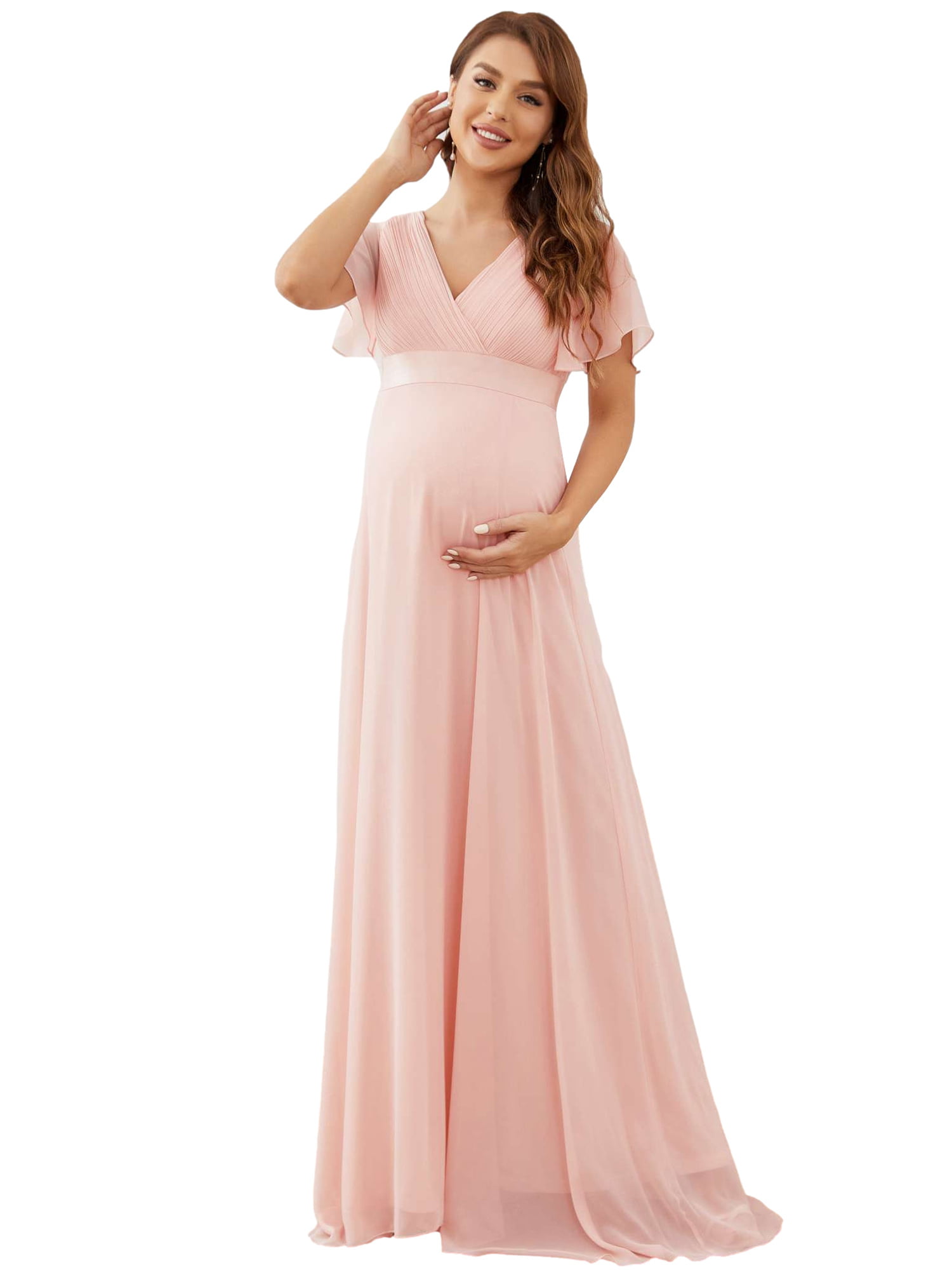 Ever-Pretty Women Chiffon V-Neck Maternity Party Dresses for Baby Shower with Sleeves 20795 