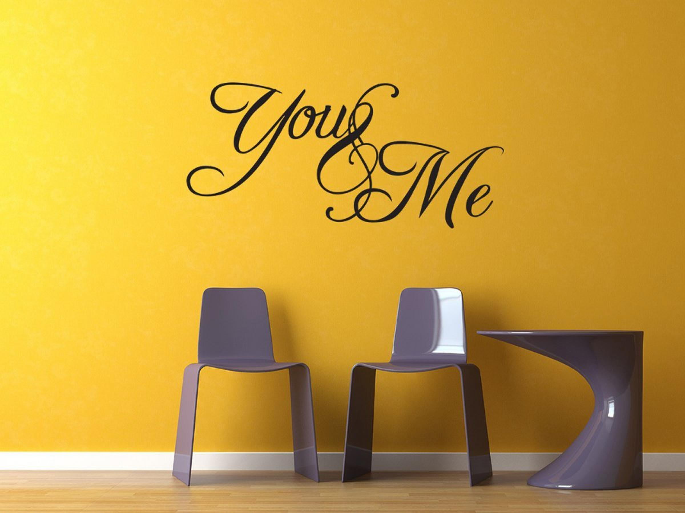 You & Me Quote Vinyl Wall Art Sticker Mural Wedding Wall Decor Decal Home