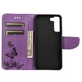 thumbnail image 6 of Feishell Wallet Case for Samsung Galaxy S21 FE 5G,Retro PU Leather Butterfly Embossed Pattern Full Protection Anti-Scratch Magnetic Clasp Flip Holder Card Slots & Cash Pocket Phone Cover,Purple, 6 of 6