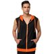 thumbnail image 2 of INSPIRE CHIC Sudaderas con capucha para hombre Chaleco sin mangas Slim Fit Ligero Cremallera Gym Tank Top Naranja negro M, 2 of 6