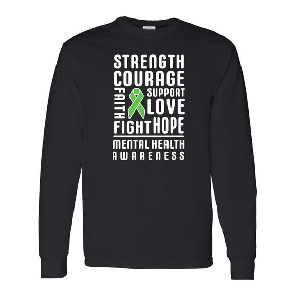 Inktastic Mental Health Awareness Strength Support Love Long Sleeve T-Shirt