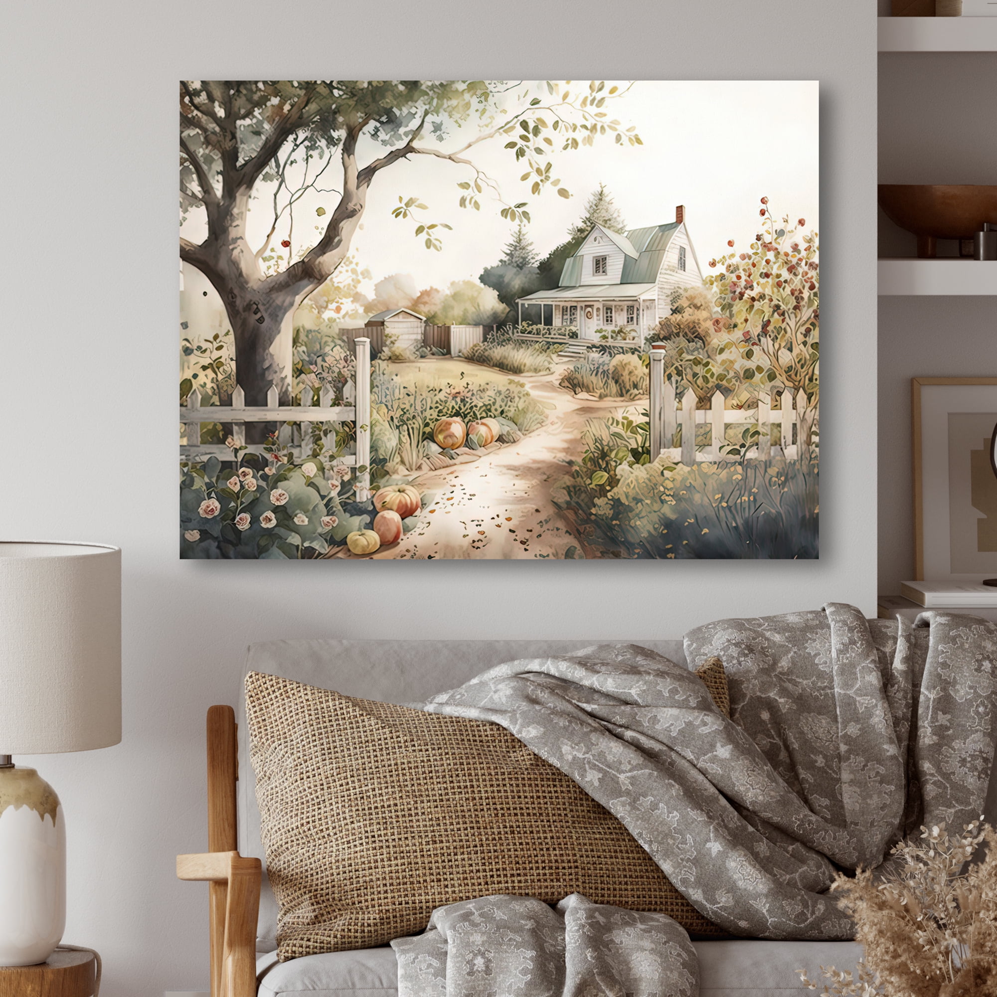 Designart Fresh Garden At The Cottage II Canvas Wall Art