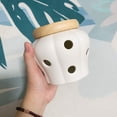 thumbnail image 3 of Mornenjoy Garlic Keeper,Ceramic Macaron Tone Garlic Jar Hollow Pumpkin Garlic Vented Storage Container Garlic Cellar Pot with Bamboo Lid (Matte white), 3 of 7