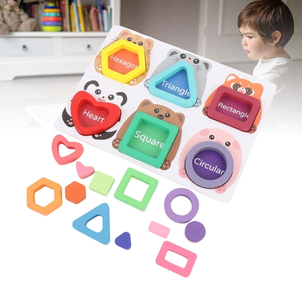 Rompecabezas De Juguete, Patrón De Animales, Paneles Geométricos Preescolares, Rompecabezas De Madera Interactivos Multifuncionales Para La Escuela En Casa
