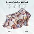thumbnail image 2 of Yiaed Sea Shells Print Reflective Stripe Bucket Hat Unisex Funny Outdoor Fisherman Cap Beach Sun Hat, 2 of 5
