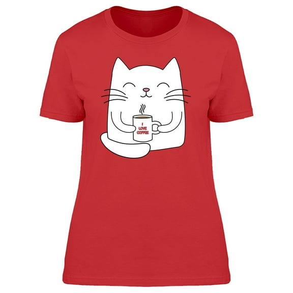 I Love Coffee Kitten Mug Tee Women's -Image by Shutterstock