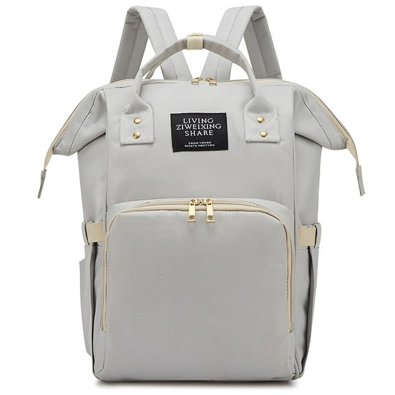 Diaper Bag Backpack,HDJ Large Capacity Travel Baby Diaper Bag with Insulated Pockets for Mom,Gray