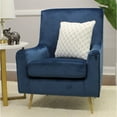 thumbnail image 3 of Fox Hill Trading Lana Velvet Accent Chair, Parisian Blue, 3 of 6