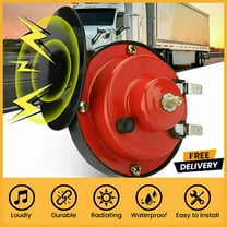 12V Train Automotive Air Horn for Motorcycle Car Truck SUV Boat, Red