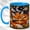 Blue, variant on Sleeping Fox Coffee Mug, Moon Woodland Mug, Ceramic 11 oz