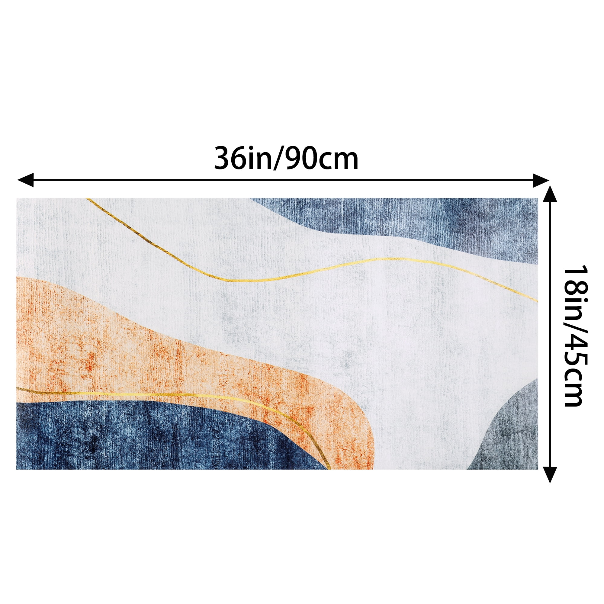 Unique Bargains Kitchen Mats Boho Geometry Kitchen Rugs Set of 1 Boho Kitchen Decor Orange 18" x 36"