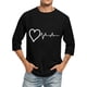 thumbnail image 4 of Camisas de Lino para Hombres Impresión Cuello Redondo Casual 3/4 Manga Blusa, Mezcla de Lino de Algodón para Primavera Verano Ocio Y Tops Diarios, 4 of 7