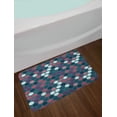 thumbnail image 2 of Geometric Bath Mat, Vibrant Hexagon Shapes with Ornamental Polka Dots Vintage Pattern, Plush Bathroom Decor Mat with Non Slip Backing, 29.5" X 17.5", Dried Rose Dark Teal, by Ambesonne, 2 of 2