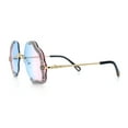 thumbnail image 6 of Womens Bling Rhinestone Jewel Rimless Cloud Shape Luxury Sunglasses Gold - Blue Pink, 6 of 8
