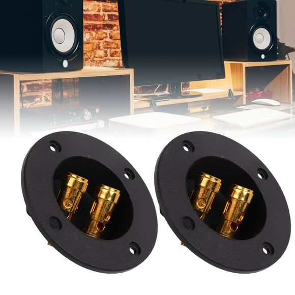 2 Way Speaker Box, 5Pcs Push Type Subwoofer Box Terminal Double Binding Posts Zinc Alloy Compact for Car RV Boat