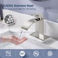 thumbnail image 3 of TVOFEK Brushed Nickel Waterfall Bathroom Faucet 1 or 3 Hole, Single Handle Bathroom Sink Faucet with Deck and Pop-up Drain for Lavatory Washbasin, 3 of 11