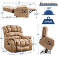 thumbnail image 7 of SOCIALCOMFY Bronzing Suede Fabric Office Power Remotes 1 x Dual Motor Large Power Lift Recliner Chair, Sand, 7 of 7