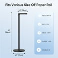 thumbnail image 5 of Kusmil Free Standing Toilet Paper Holder Stand, Black Toilet Paper Holder Stainless Steel Rustproof Tissue Roll Holder Floor Stand Storage for Bathroom, 5 of 7