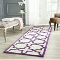 thumbnail image 2 of Safavieh Cambridge 2'6" X 8' Hand Tufted Wool Rug in Ivory and Purple, 2 of 5