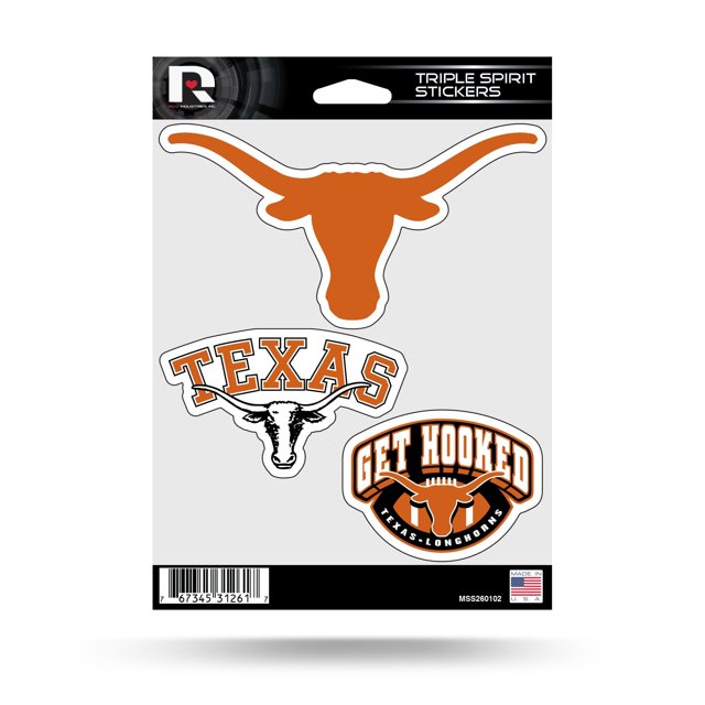 Rico Industries Ncaa Texas Triple Spirit Pegatinas Para Aficionados A Los Deportes, Decoración Del Hogar, Multicolor, Talla Única