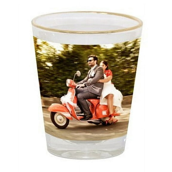 Personalized Shot glass with gold rim