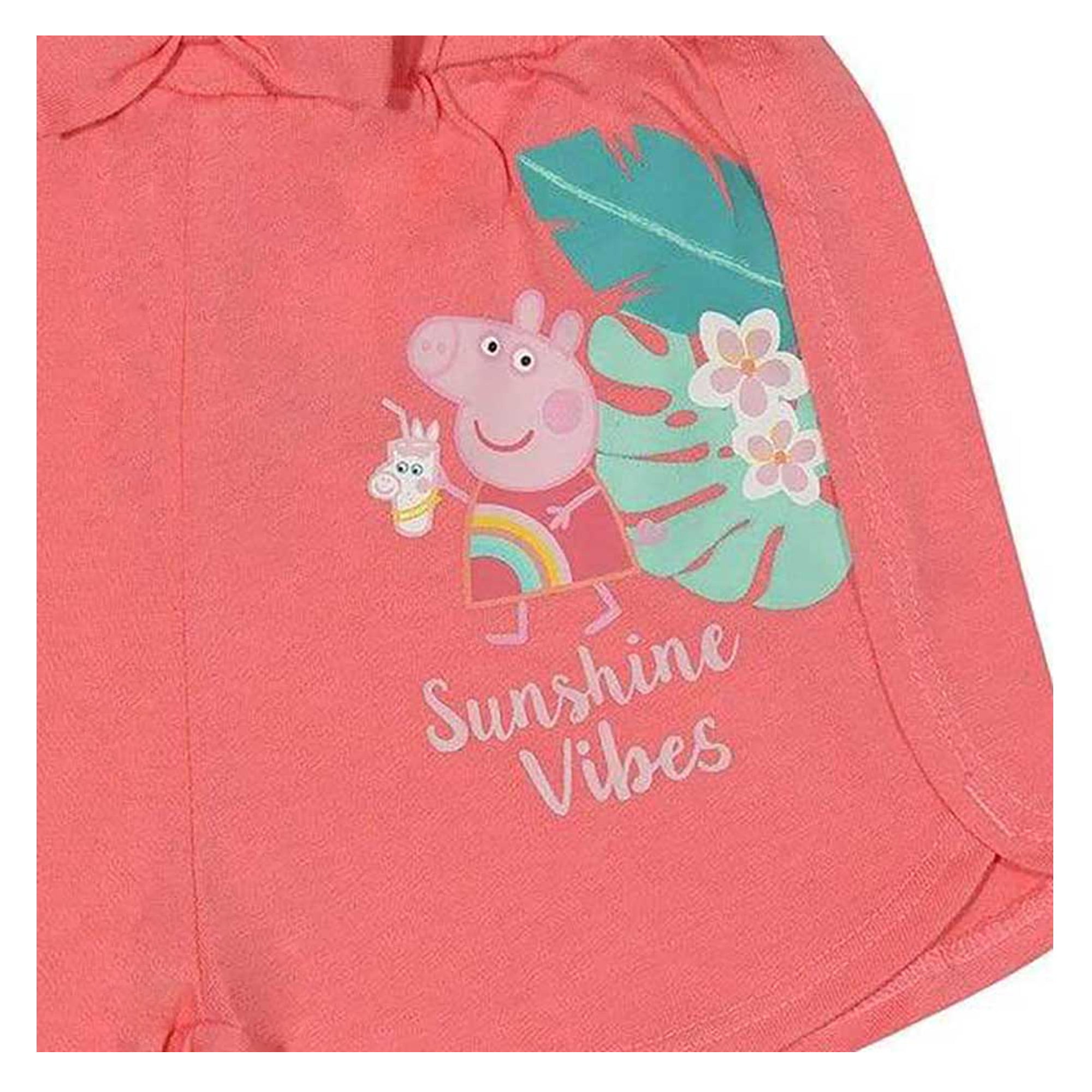 Popgear Peppa Pig Sunshine Vibes Girls Shorts Twin Pack Multicoloured Pantalones Cortos para Mujer 