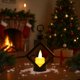 thumbnail image 4 of Lámpara colgante de Navidad, Candil LED, decoración interior exterior, luces de ambiente, luz cálida, 2 niveles, marco metálico, base de madera, para hogar, luces decorativas Navideñas, luces de, 4 of 9