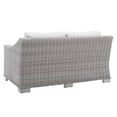 thumbnail image 6 of Lounge Loveseat Sofa, Sunbrella, Rattan, Wicker, Light Grey Gray White, Modern Contemporary Urban Design, Outdoor Patio Balcony Cafe Bistro Garden Furniture Hotel Hospitality, 6 of 9