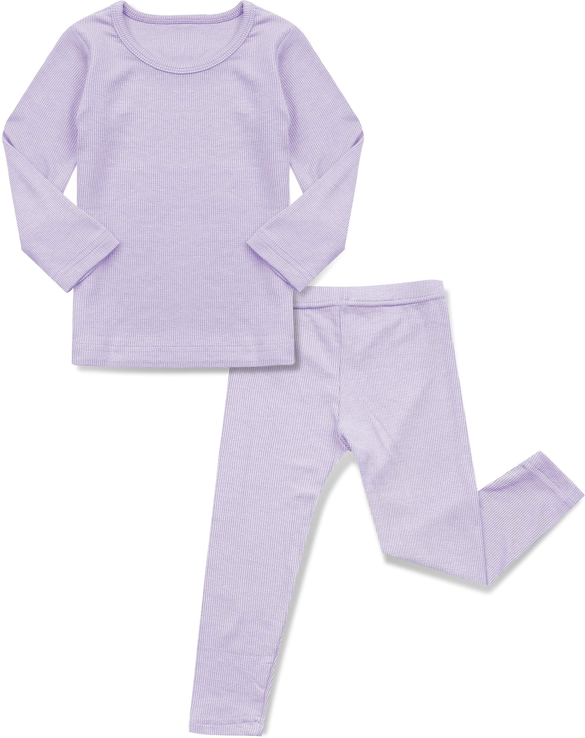 Avauma Baby Boys Girls Pajama Set Kids Toddler Snug Fit Ribbed Rayon Sleepwear Pjs For Daily And Halloween Costume L Light Purple X Small 6 12 Month Walmart Com Walmart Com