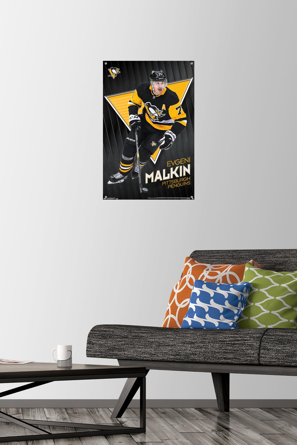 NHL Pittsburgh Penguins - Evgeni Malkin 19 Wall Poster with Pushpins, 14.725" x 22.375"