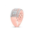 thumbnail image 3 of 14kt Rose Gold Womens Baguette Diamond Right-Hand Anniversary Ring 1-3/8 Cttw, 3 of 5