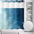 thumbnail image 2 of No Hook Shower Curtain, Blue Ombre Shower Curtains for Bathroom with See Through Top Window, Coastal Beach Modern Abstract Art Waterproof & Washable Bath Curtain 66"x72", 2 of 9