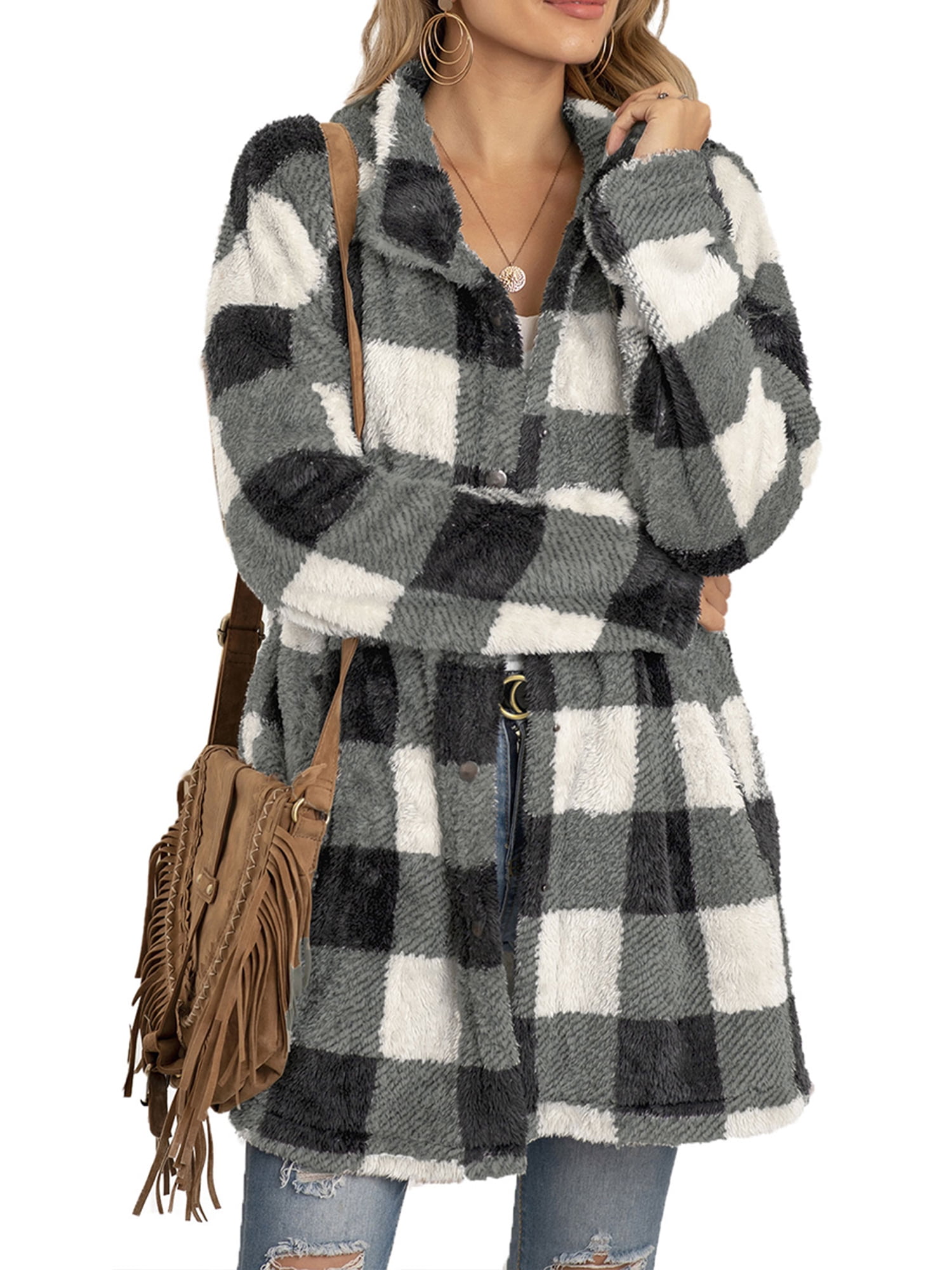ZAXARRA Women Plush Casual Coat 