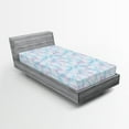 thumbnail image 2 of Ambesonne Abstract Floral Fitted Sheet, Neutral Flowers, Twin XL Size, Pale Mauve Soft Blue, 2 of 5