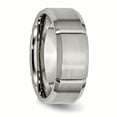 thumbnail image 4 of Titanium Beveled Edge Grooved 8mm Brushed and Polished Band Ring 12 Size, 4 of 6