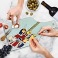 thumbnail image 4 of Union Jack Cutting Board, Classical Electric Guitar UK Flag Britain Music Instrument, Decorative Tempered Glass Cutting and Serving Board, Wine Bottle Shape, Pale Brown Grey Black, by Ambesonne, 4 of 5