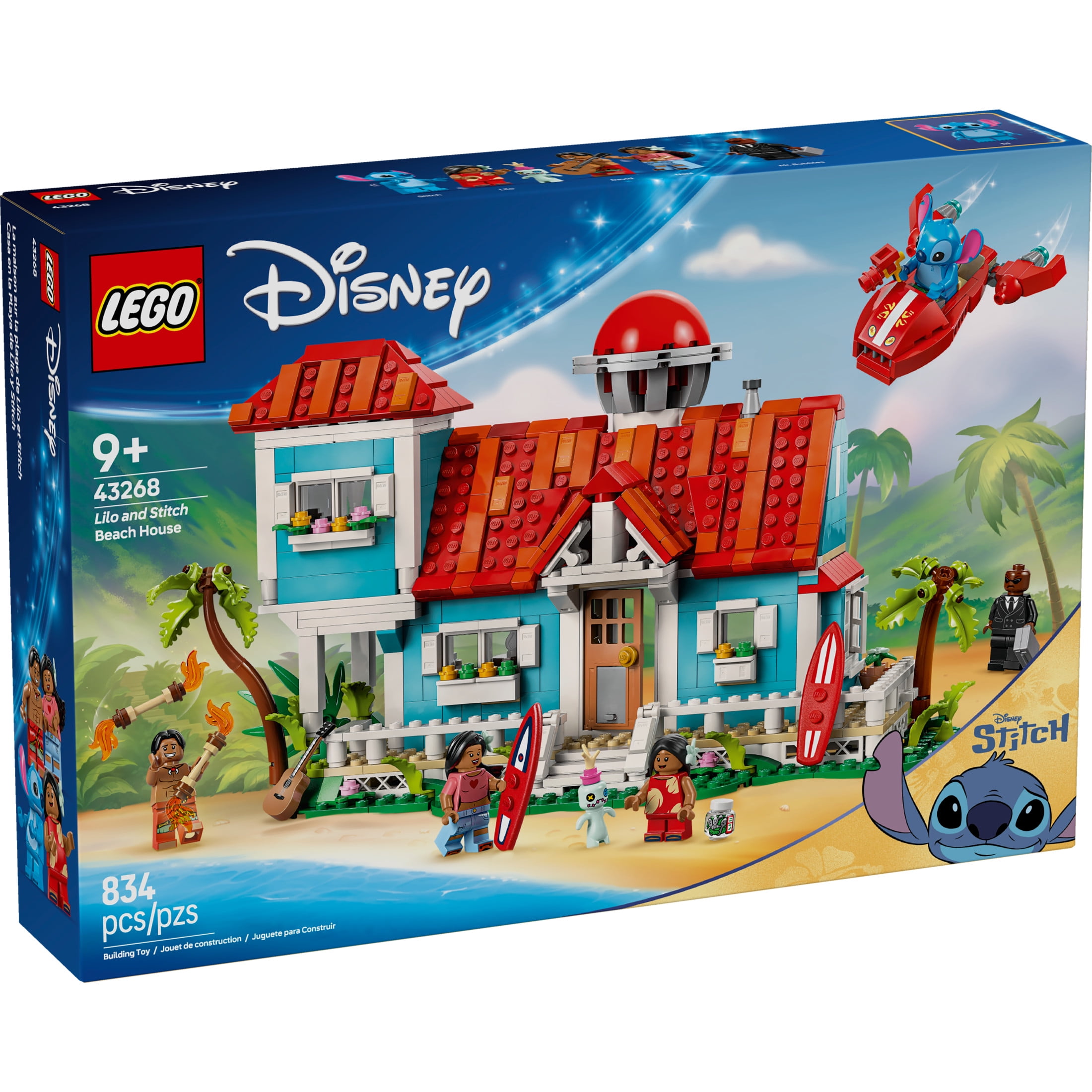 LEGO Disney Lilo and Stitch Beach House Playset with 5 Mini Figures, Ages 9 and up