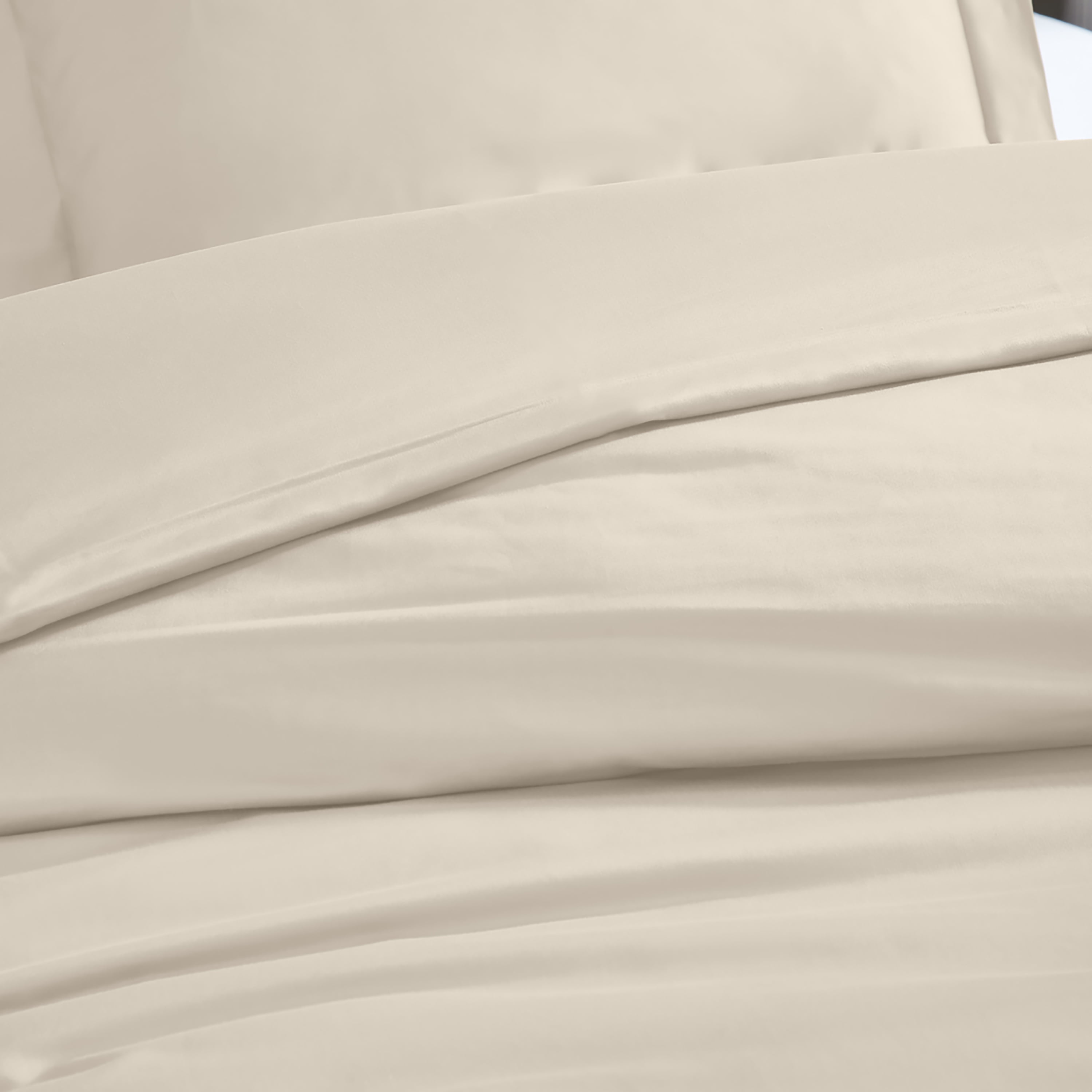 Superior Egyptian Cotton 1200 TC Solid Ivory Duvet Set, Full/Queen