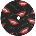 thumbnail image 1 of KXMDXA Smiling Vampire Lips Bats Xmas Christmas Tree Skirt Stand Mat for Holiday Party Decoration Indoor Outdoor 48 inches, 1 of 3