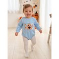 thumbnail image 4 of RUINIXCW Newborn Baby Girl Boy Outfit Bubble Romper Sweatshirt Infant Baby Boy Girl Fall Winter Clothes Spider Web Pumpkin Embroidery Long Sleeve Bodysuits Jumpsuits, 4 of 8