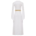 thumbnail image 3 of Oyolan Girls Long Sleeve Gown with Elegant Bell Sleeves Greek Toga Nymph Dress for Theater Play and Special Events Yellow 16, 3 of 4