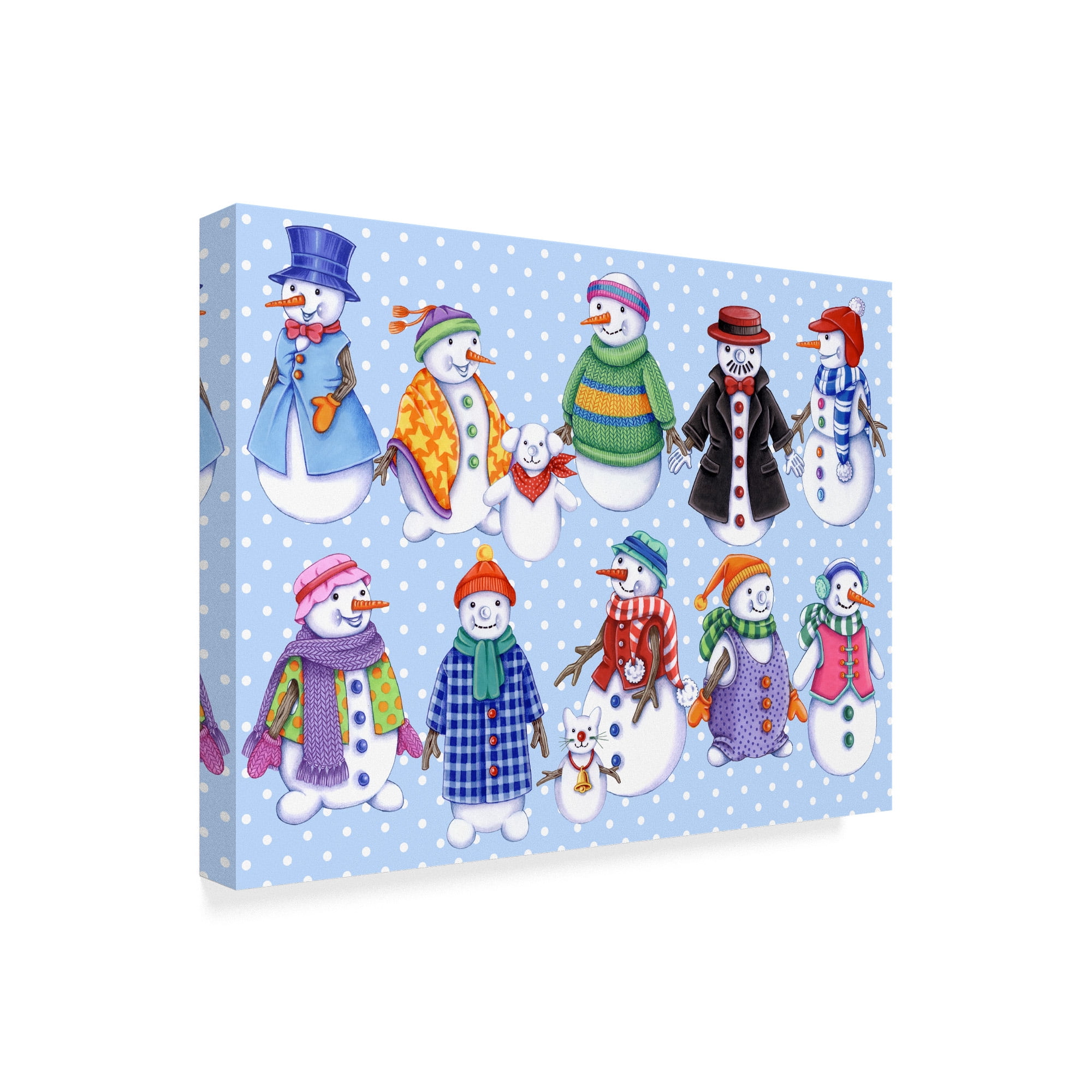 Trademark Fine Art 'Snowmen Pattern' Canvas Art by Kimura Designs