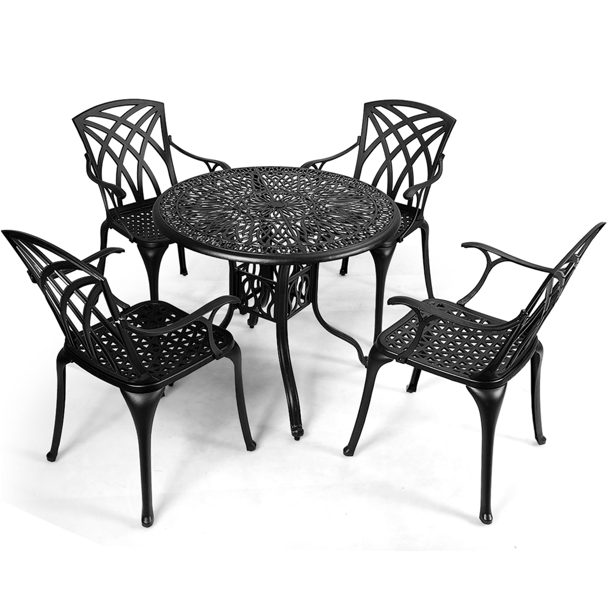 Topbuy 5 Piece Cast Aluminum Patio Dining Set Outdoor Conversation Set