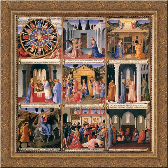 Scenes from the Life of Christ 24x20 Gold Ornate Wood Framed Canvas Art by Fra Angelico