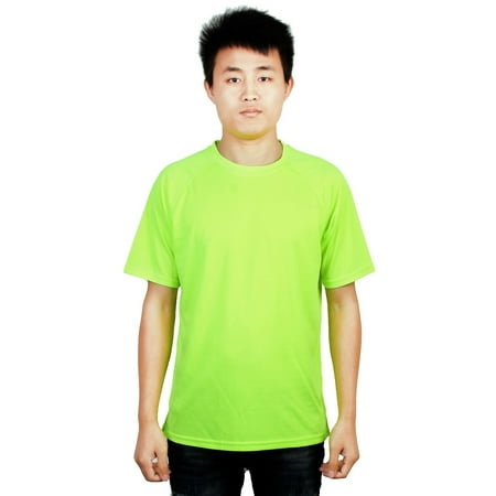 Wait Training T-shirt - Sports Training Round Neck Basic Short Sleeve T-shirt Fluorescent